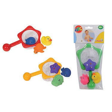 Abc Fishing Net With 3 Vinyl Squirt Animals (Colours Vary)