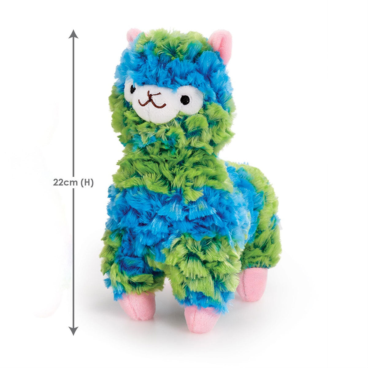 Snuggle Buddies 20cm Mini Fleecy Llama Button (Blue and Green