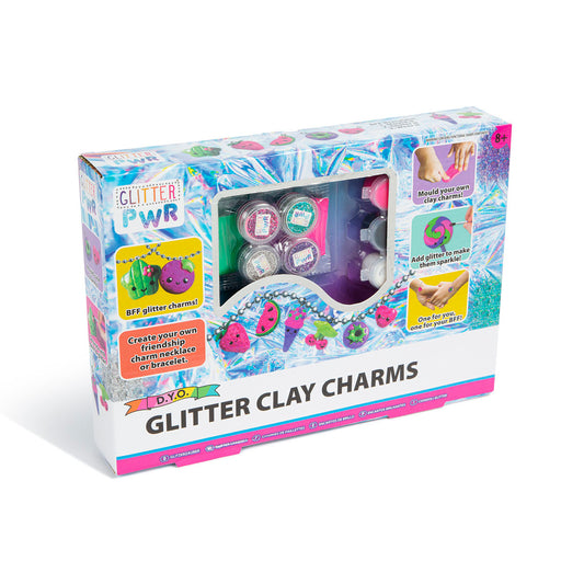 Glitter Clay Charms Art Jewellery Set