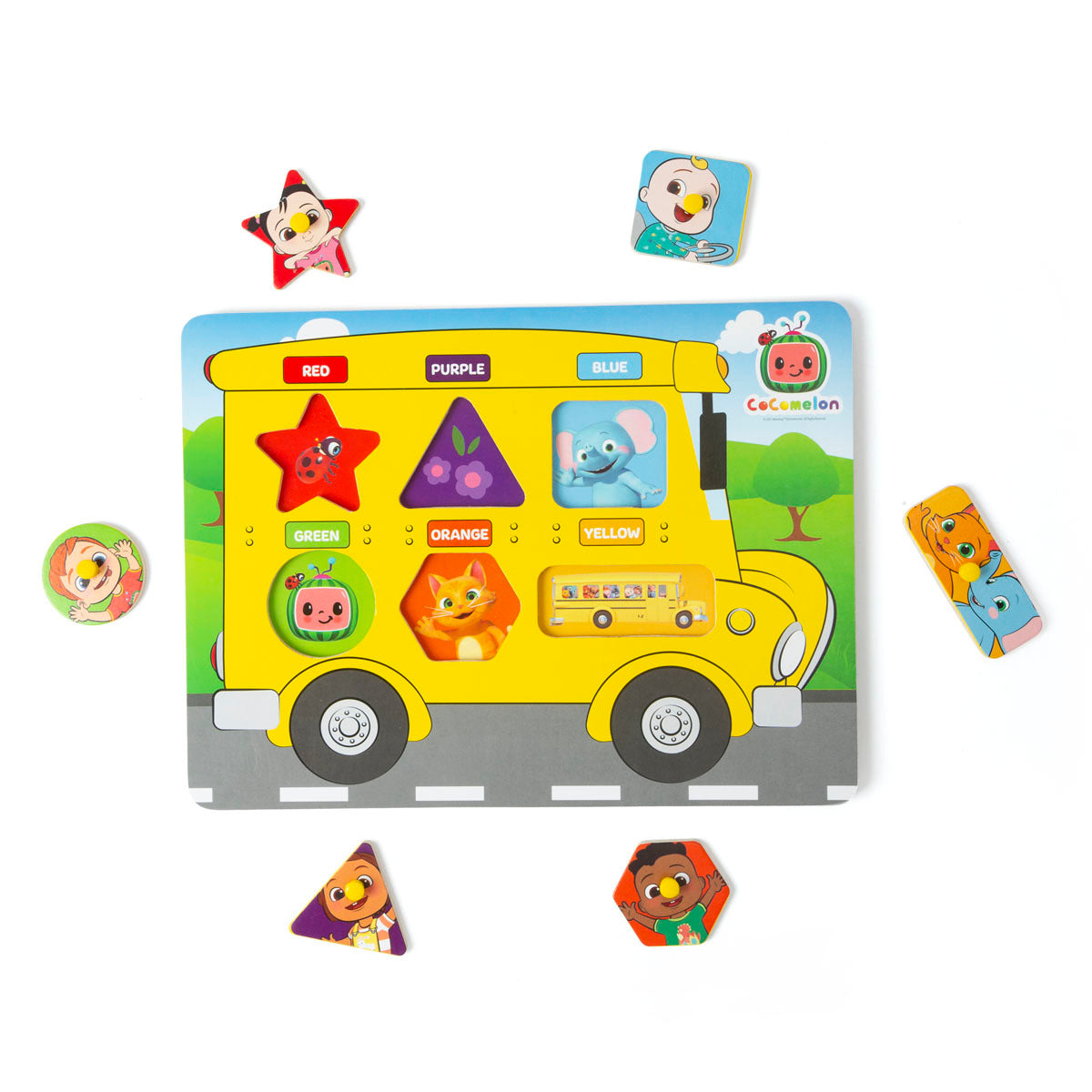 CoComelon Wooden Bus Peg Board