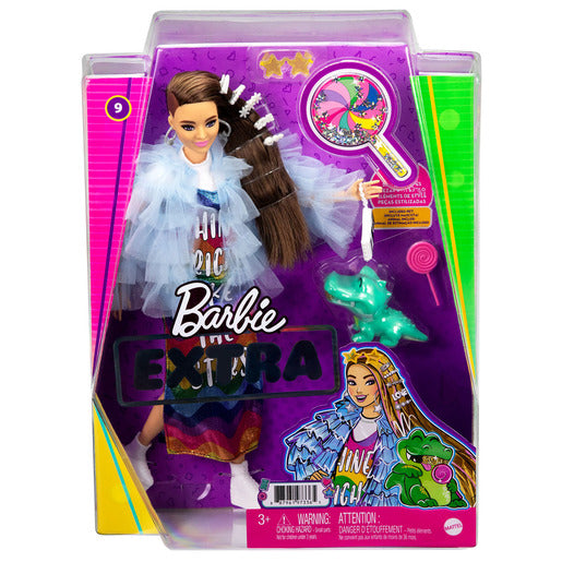 Barbie Extra Doll - Blue Ruffled Jacket with Pet Crocodile