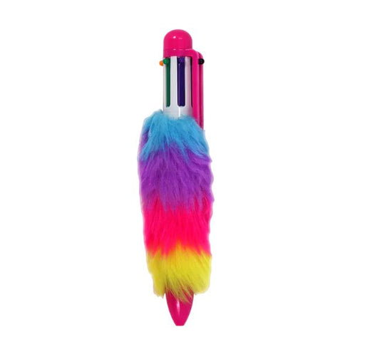 KA-WAZE 6-in-1 Ball Multicolor Feather Fur Ballpoint Pen