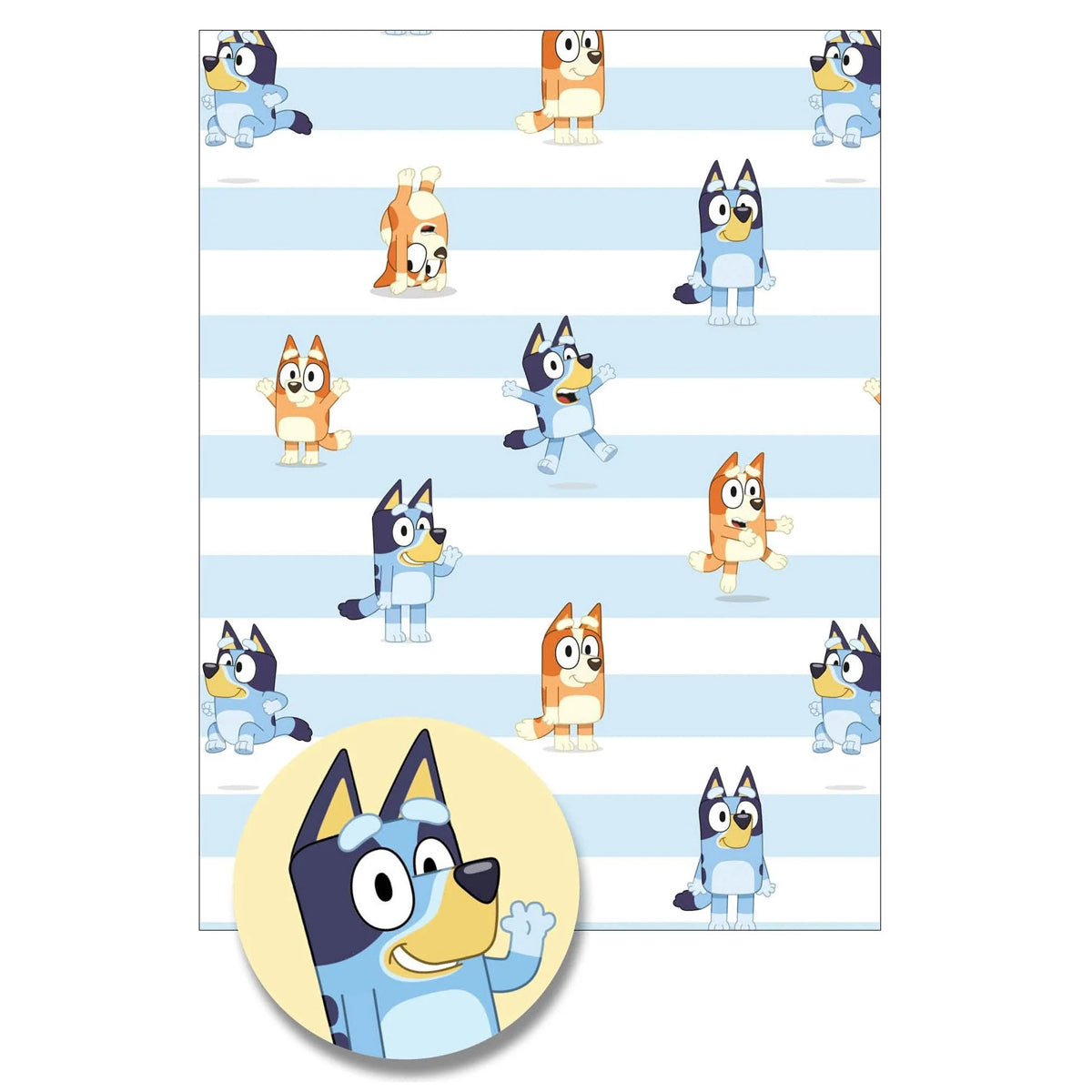 Bluey Wrapping Paper - 2 Sheets and 2 Tags