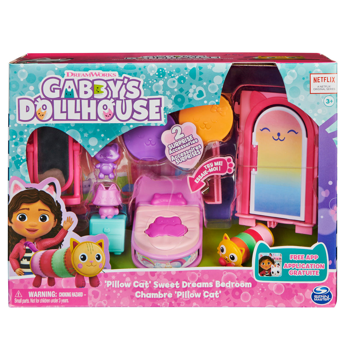 Gabby's Dollhouse Pillow Cat Sweet Dreams Bedroom Playset