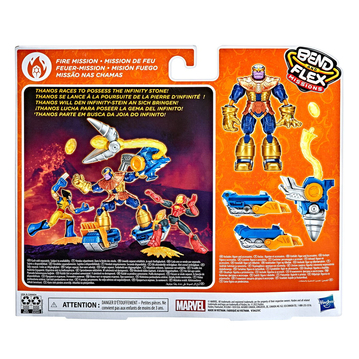 Marvel Avengers Bend and Flex Missions - Thanos 15cm Fire Mission Action Figure