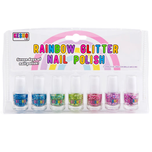 Kesho Rainbow Glitter Nail Polish Set