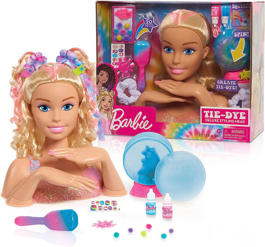 Barbie Just Play 21-Piece Styling Head, Blonde Hair, Includes 2 Non-Toxic Dye Colors
