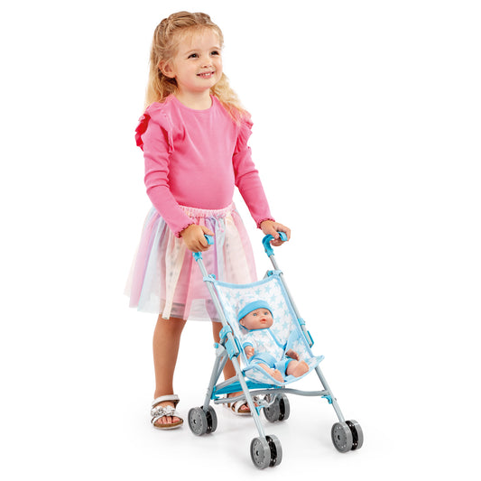Cupcake Blue Baby Doll and Stroller