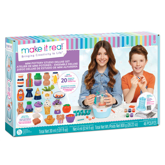 Make It Real Mini Pottery Studio Deluxe Craft Set