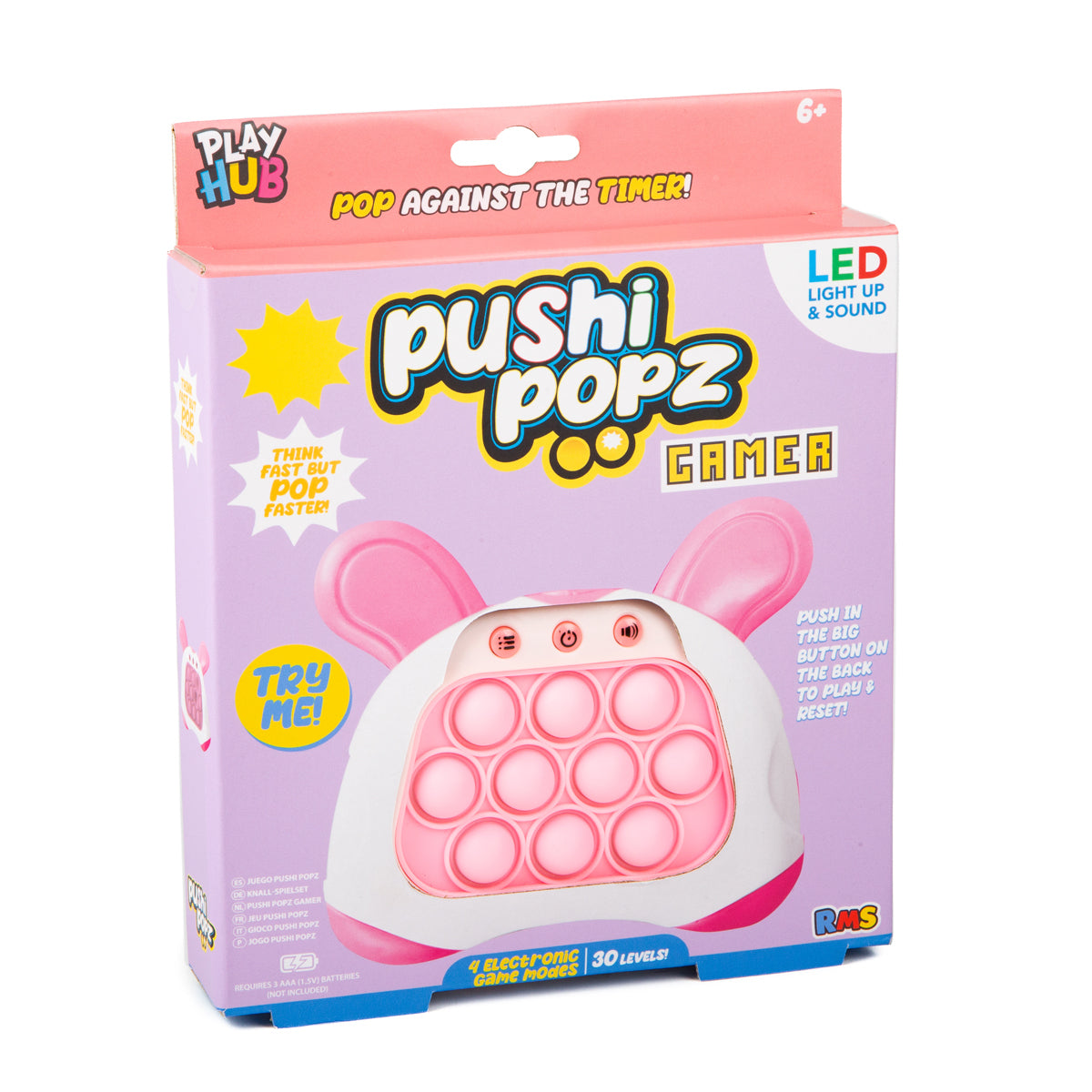 Pushi Popz Bunny Gamer LED Light Up Fidget Game