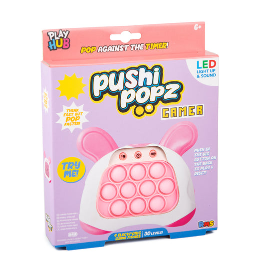 Pushi Popz Bunny Gamer LED Light Up Fidget Game