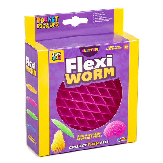 Flexi Worm Glitter Fidget Toy (Styles Vary)