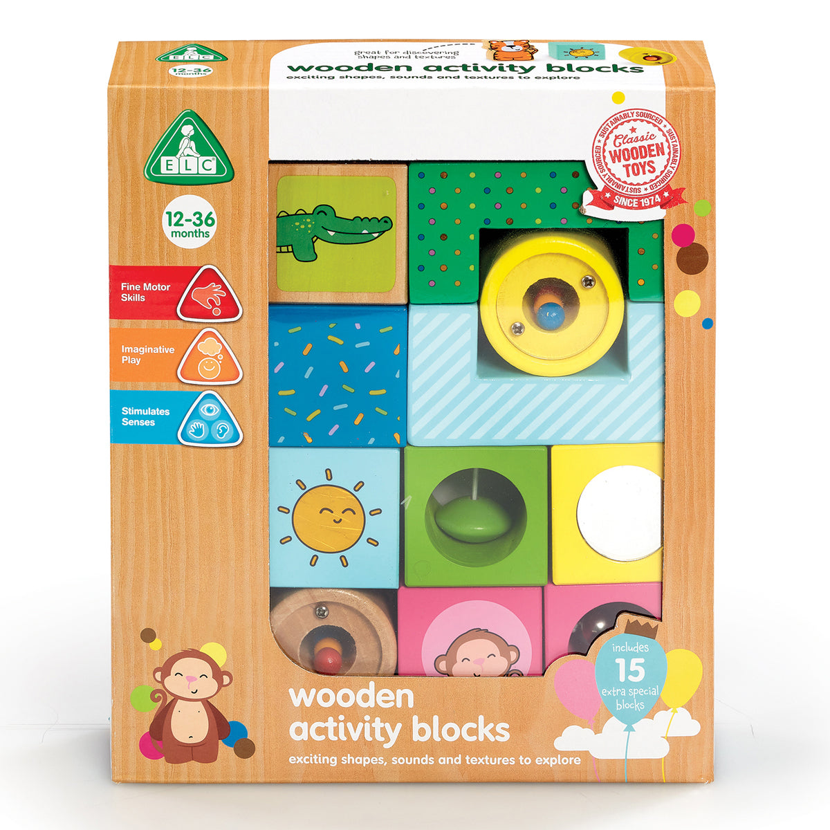 Early Learning Centre Wooden Activity Blocks Playset