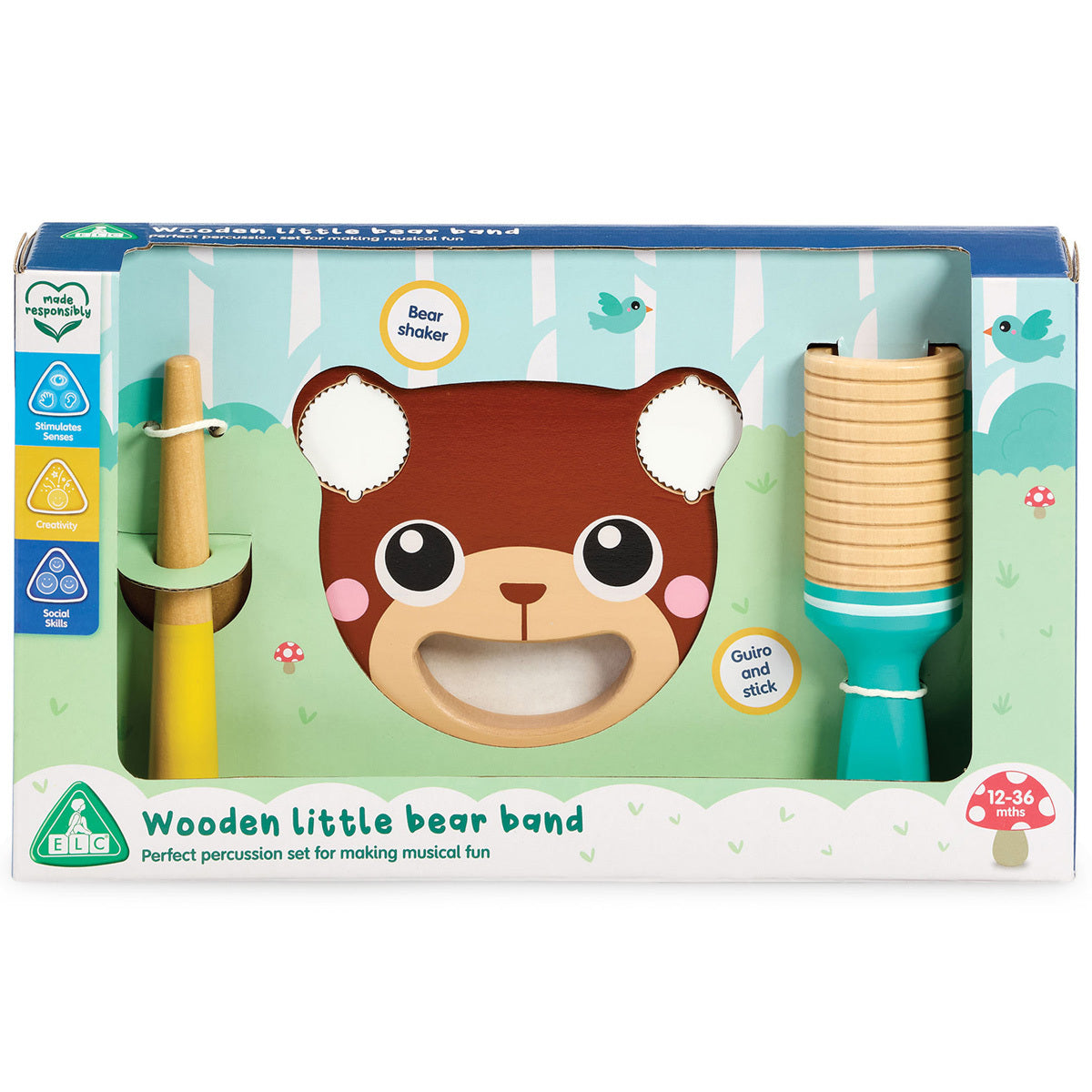 Early Learning Centre Wooden Little Bear Band Musical Toy