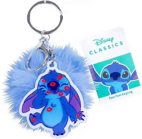 Disney Lilo & Stitch Blue Pom Pom Keychain