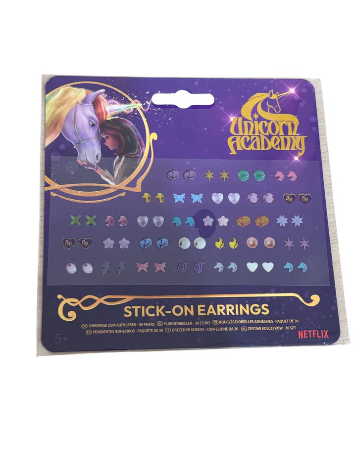 Unicorn Academy Stick-On Earrings – Magical Accessories for Little Fashionistas