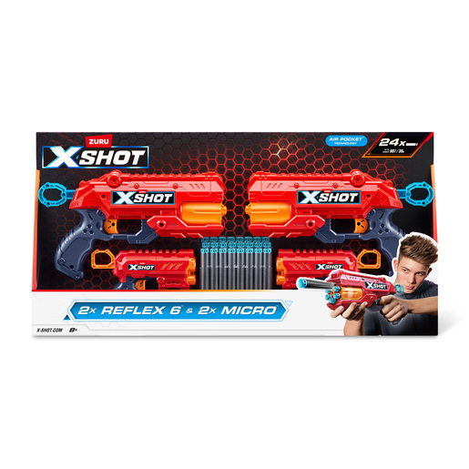 XSHOT Excel Reflex and Micro Blaster 4 Pack by ZURU