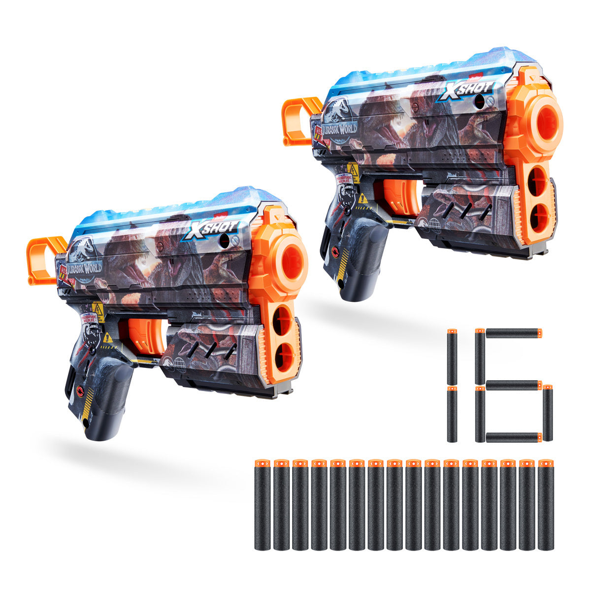 XSHOT Skins Flux Blaster 2 Pack Jurassic World by ZURU
