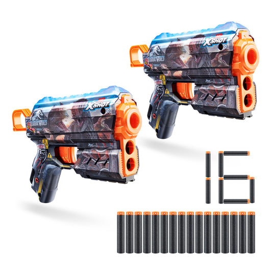 XSHOT Skins Flux Blaster 2 Pack Jurassic World by ZURU