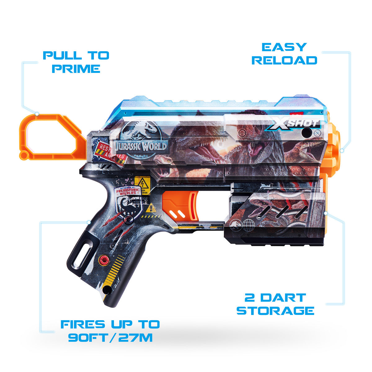 XSHOT Skins Flux Blaster 2 Pack Jurassic World by ZURU