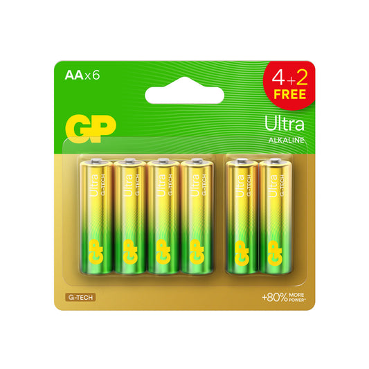 GP Ultra 4 + 2 AA Batteries