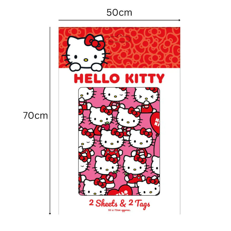 Hello Kitty 2 Sheet 2 Tag Gift Wrap