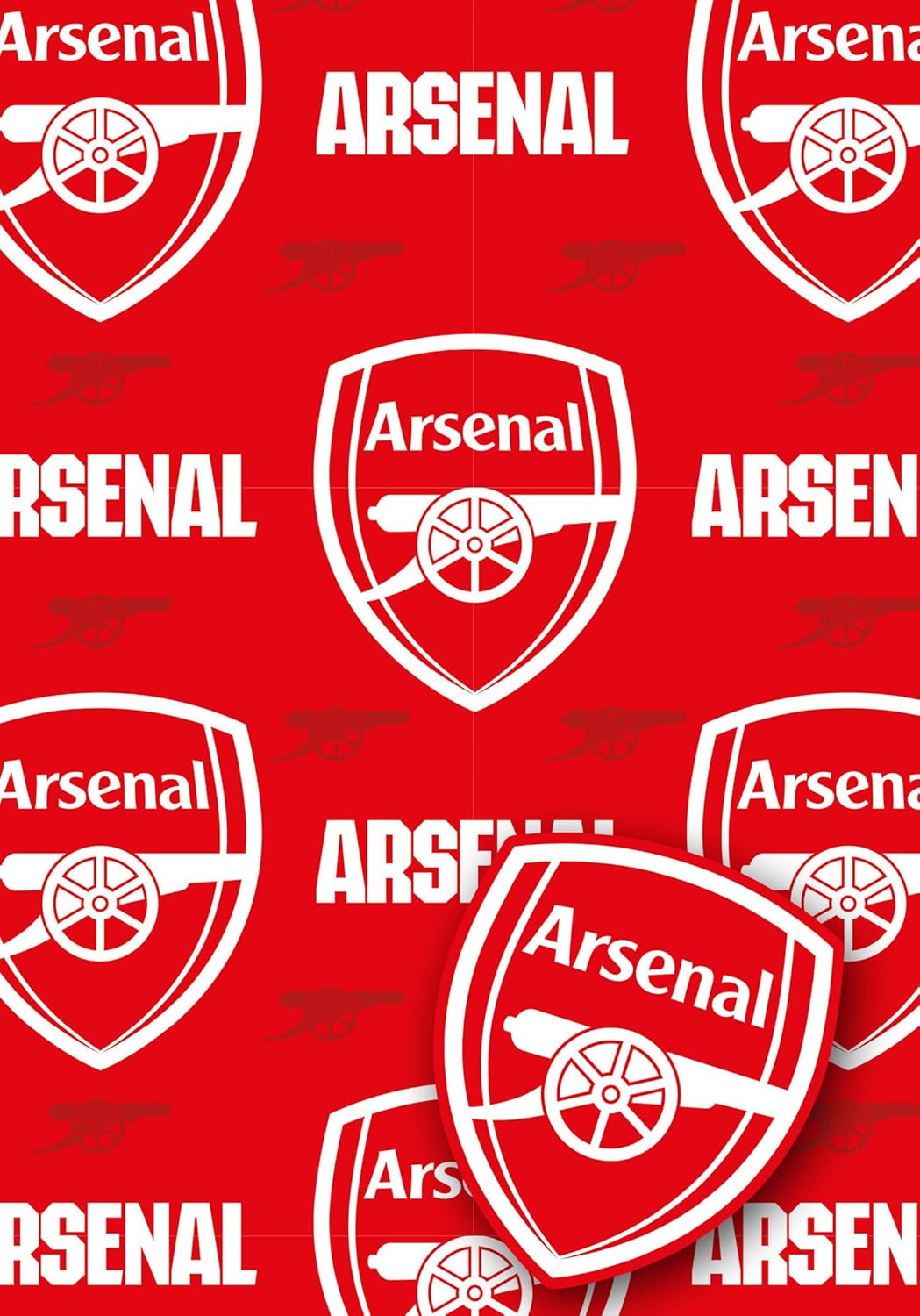 Arsenal FC 2 Sheets 2 Labels Arsenal Football Gift Wrap