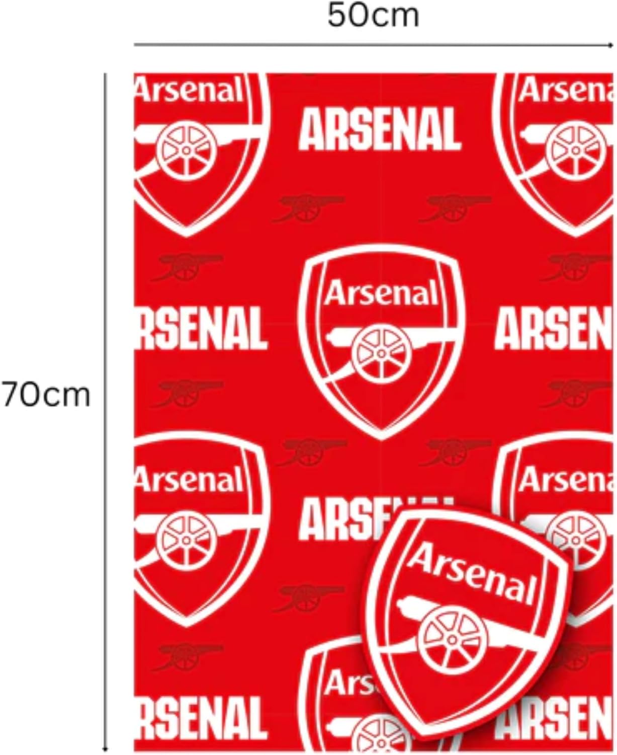 Arsenal FC 2 Sheets 2 Labels Arsenal Football Gift Wrap