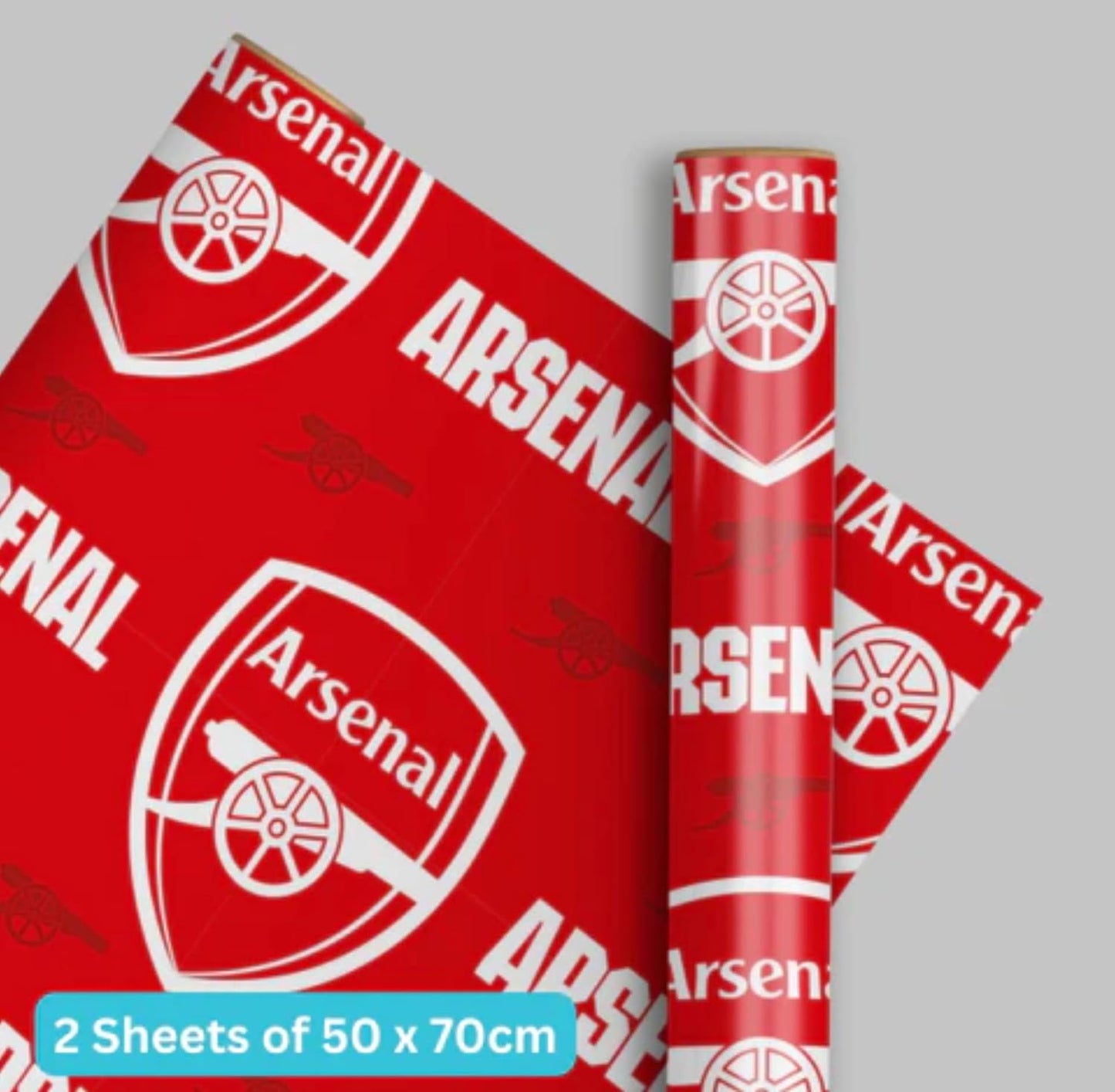 Arsenal FC 2 Sheets 2 Labels Arsenal Football Gift Wrap