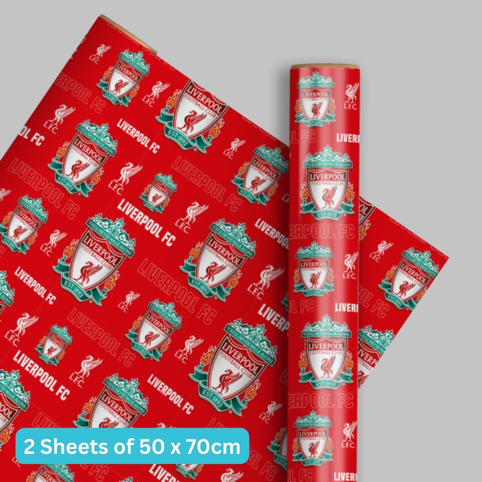 Liverpool FC 2 Sheets & 2 Tags Gift Wrap