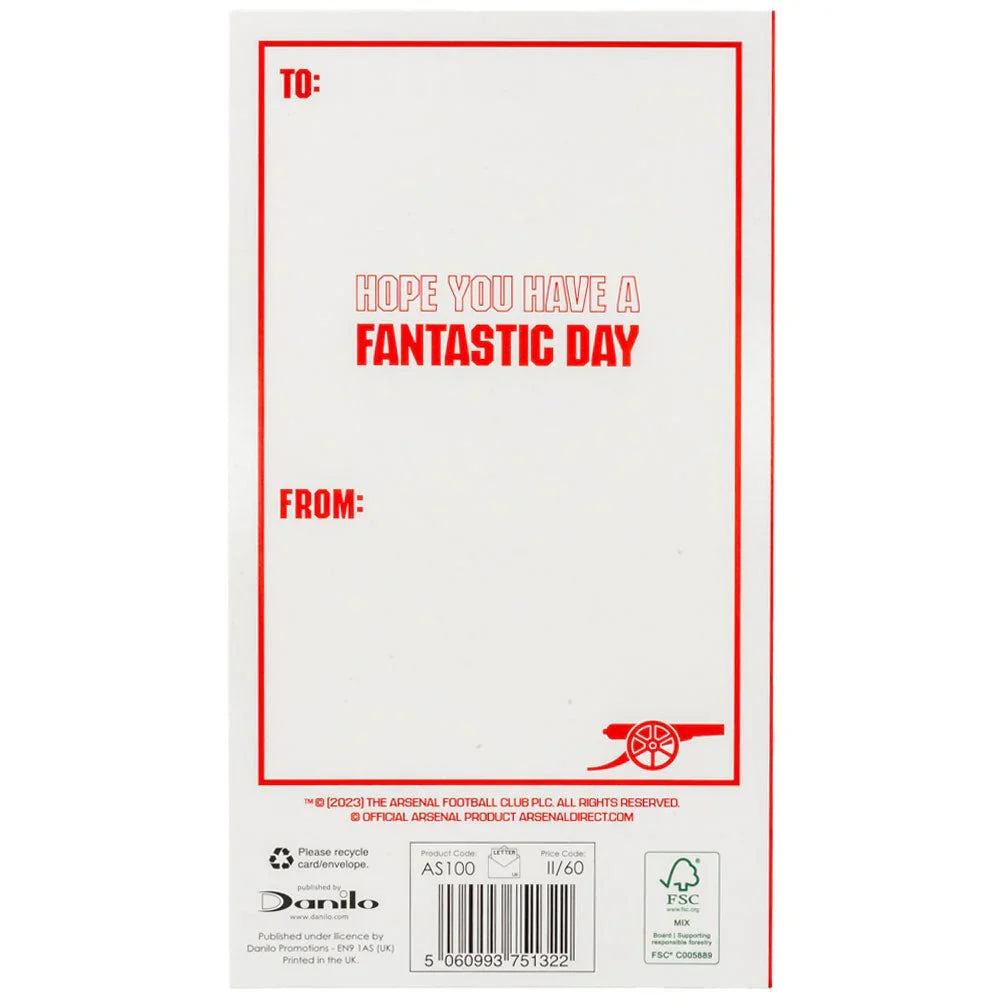 Arsenal FC Happy Birthday Card AFC Gunners Card