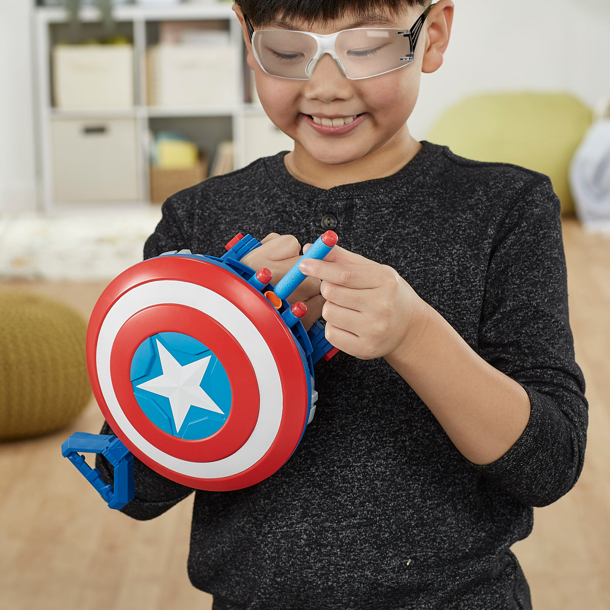 Marvel X Nerf MechStrike Mechasaurs Captain America Redwing Blaster