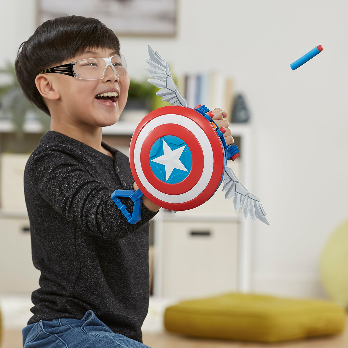 Marvel X Nerf MechStrike Mechasaurs Captain America Redwing Blaster