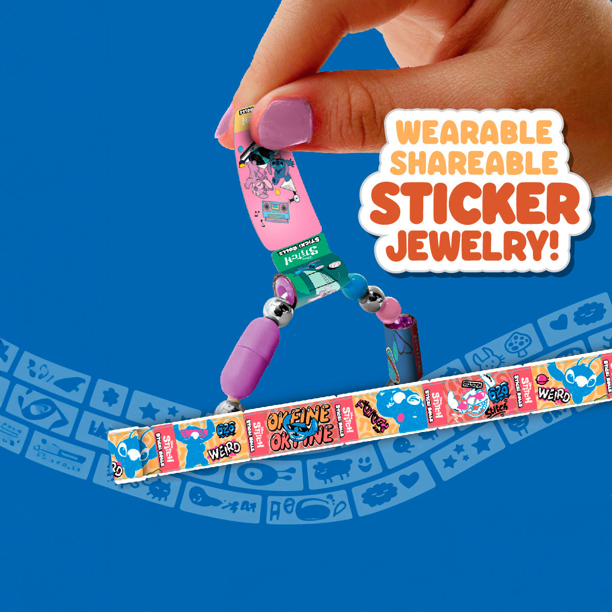 Sticki Rolls Disney Stitch Mystery Capsule Bracelet & Stickers (Styles Vary)