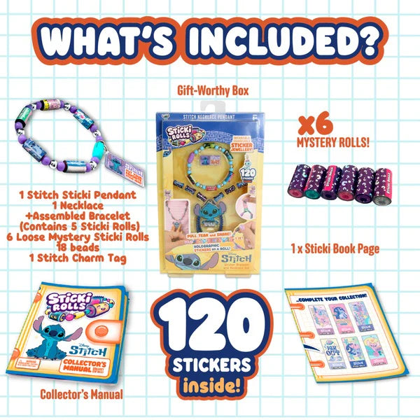 Homemade Sticker Book Sticki Rools Sticki Rolls Disney Stitch Sticker Jewellery Making Set – The ...