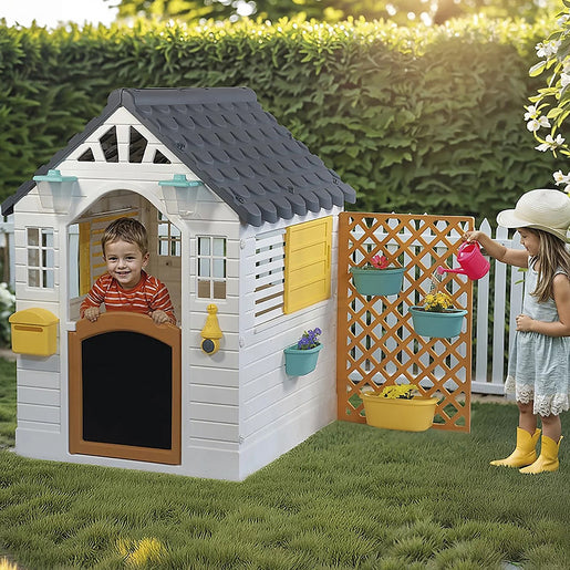 Dolu White and Yellow Playhouse with Electronic Doorbell