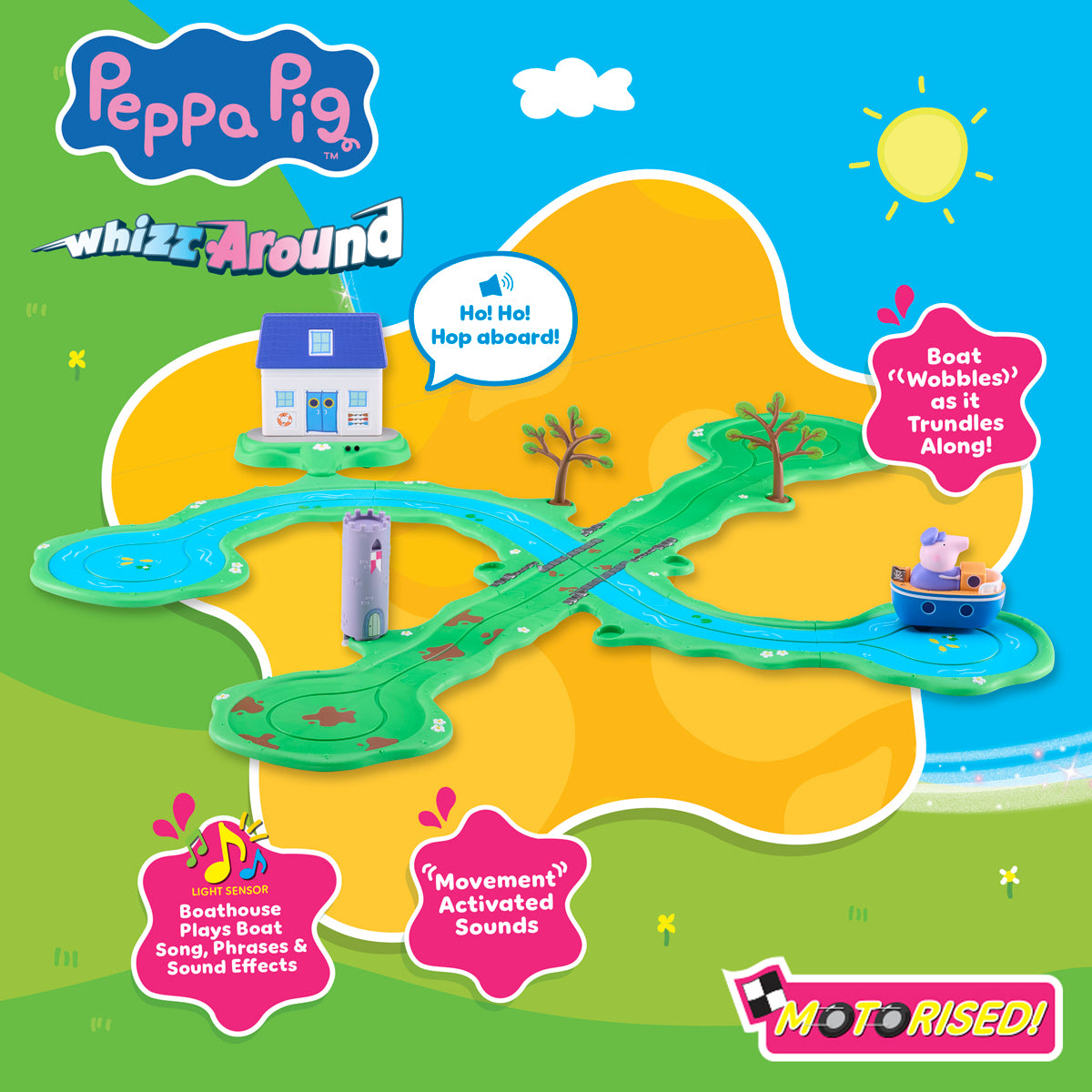 Peppa Pig Bobbing Along Boat Trip Playset Whizz Around