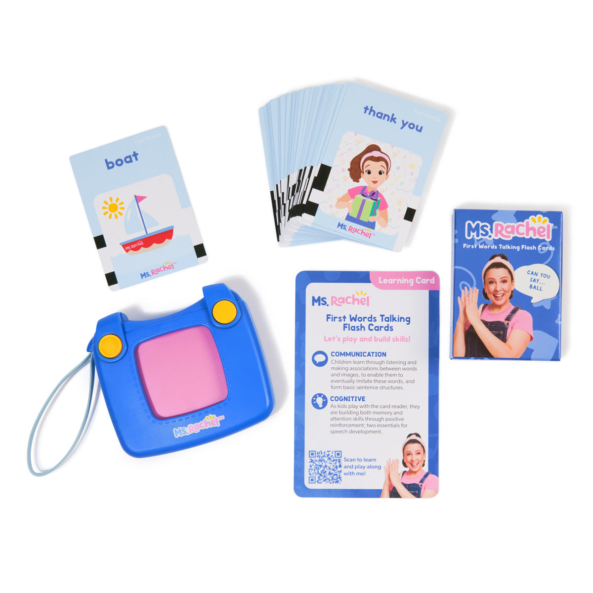 Ms. Rachel First Words Talking Flash Cards with Electronic Reader