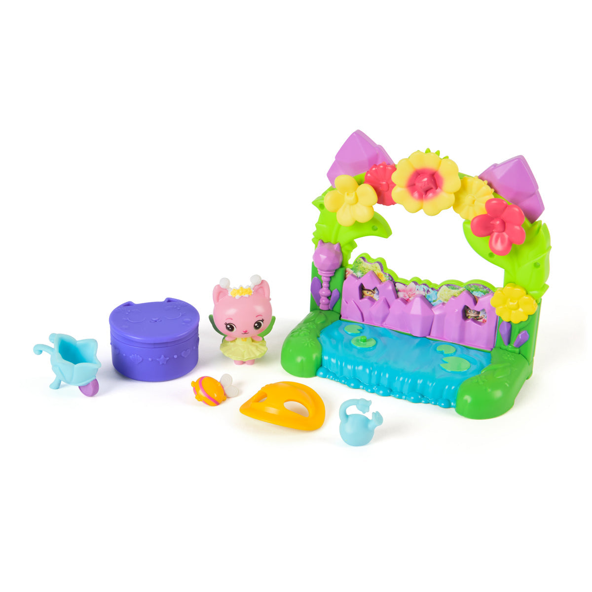 Gabby's Dollhouse Queen Kitty Fairy's Garden Balcony Playset The Movie