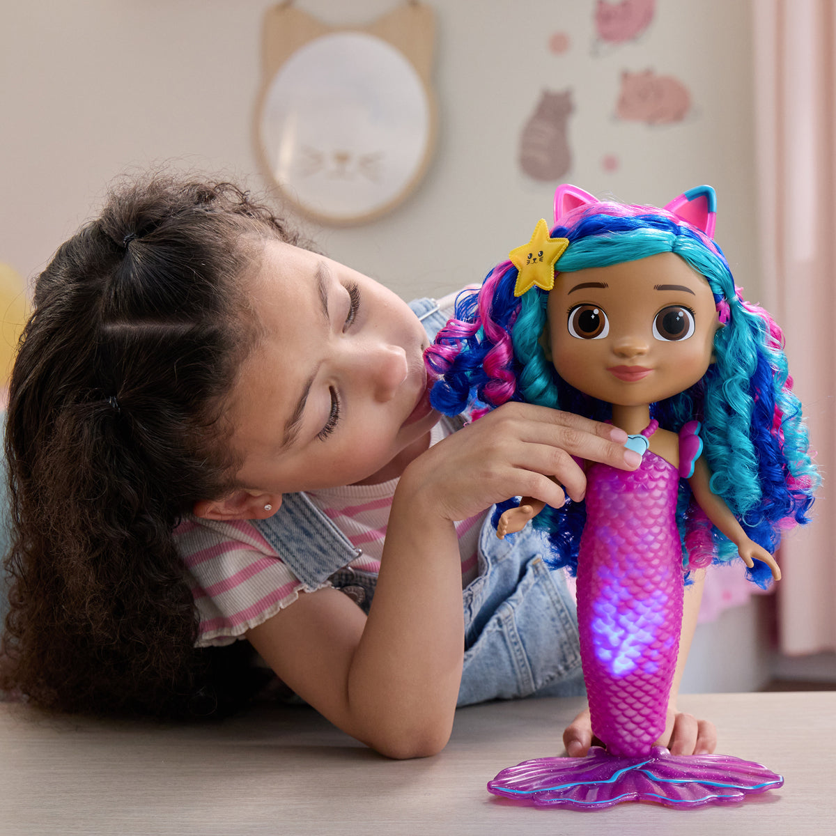 Gabby's Dollhouse Sing and Shine Mermaid Gabby Doll The Movie