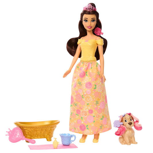Disney Princess Belle Bathe and Brush Dog Playset