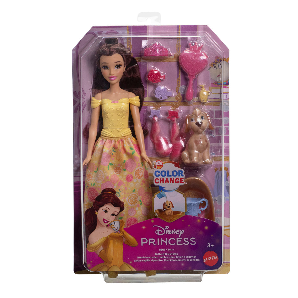 Disney Princess Belle Bathe and Brush Dog Playset