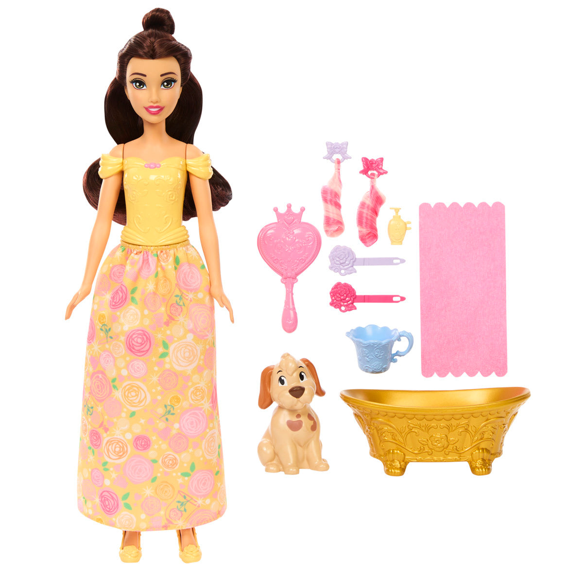 Disney Princess Belle Bathe and Brush Dog Playset