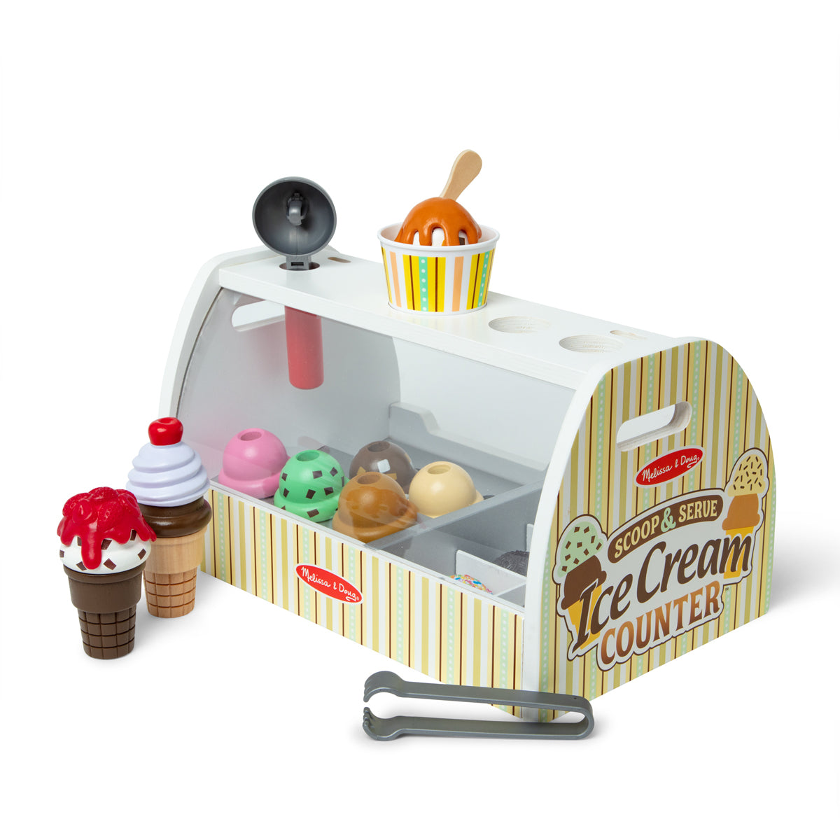 Melissa & Doug Ice Cream Counter Wooden Roleplay Set