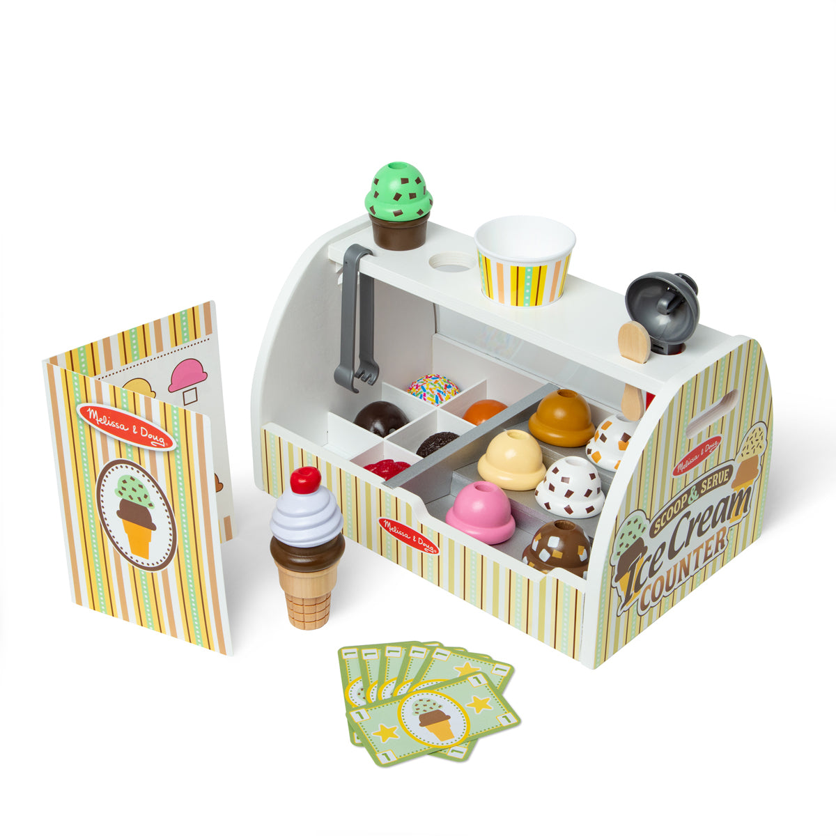 Melissa & Doug Ice Cream Counter Wooden Roleplay Set