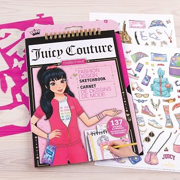 Make It Real Juicy Couture Fashion Design Sketchbook with Stencils and Stickers
