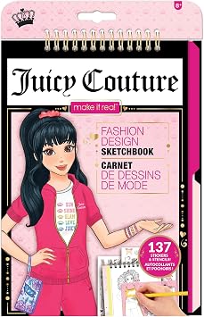 Make It Real Juicy Couture Fashion Design Sketchbook with Stencils and Stickers