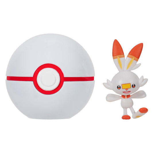 Pokemon Clip ????o Scorbunny and Premier Ball Figure