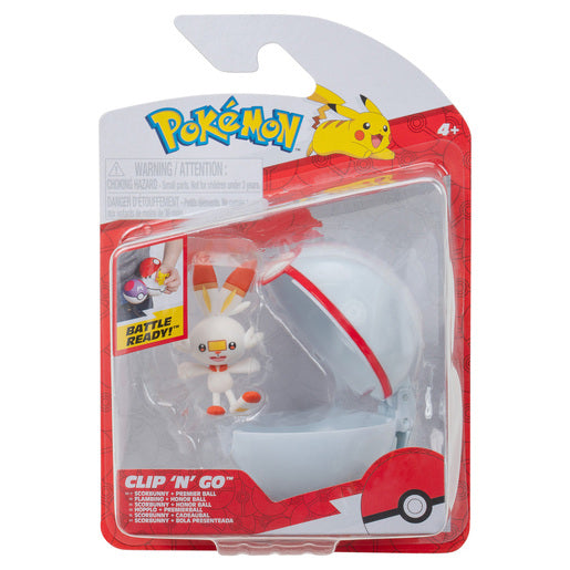 Pokemon Clip Scorbunny and Premier Ball Figure