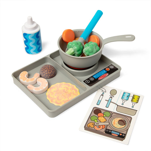 Melissa & Doug Simmer and Stir Stove-Top Wooden Roleplay Set